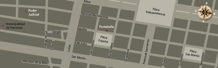 Mapa de ubicaci&oacute;n Estudio Jur&iacute;dico Portabella; Mendoza, Argentina